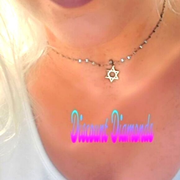 Unisex - Stainless Steel Vintage Star of David Pendant / Necklace - Picture 1 of 6